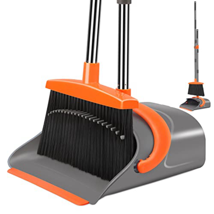 Ivandar Broom & Dustpan Set – No-Bend Upright Storage