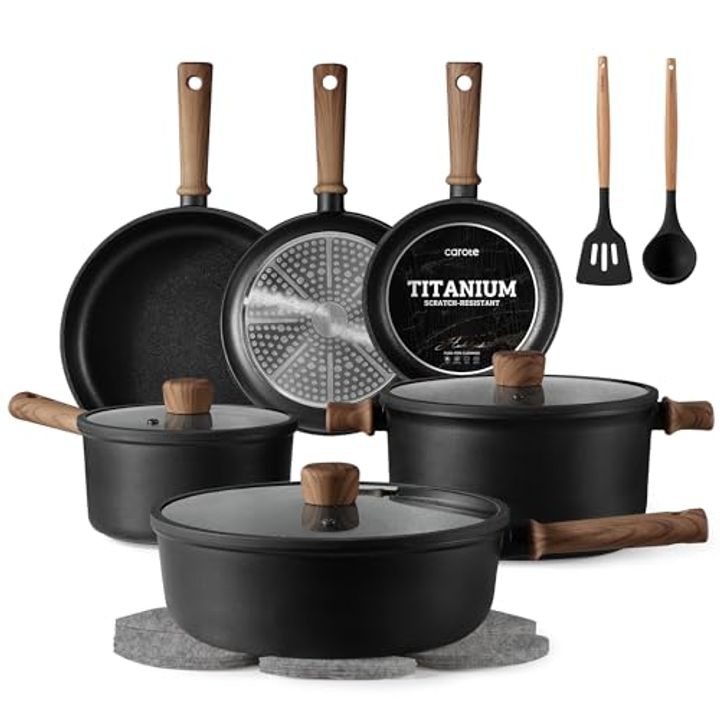 CAROTE 16-Piece Nonstick Cookware Set – Induction Ready