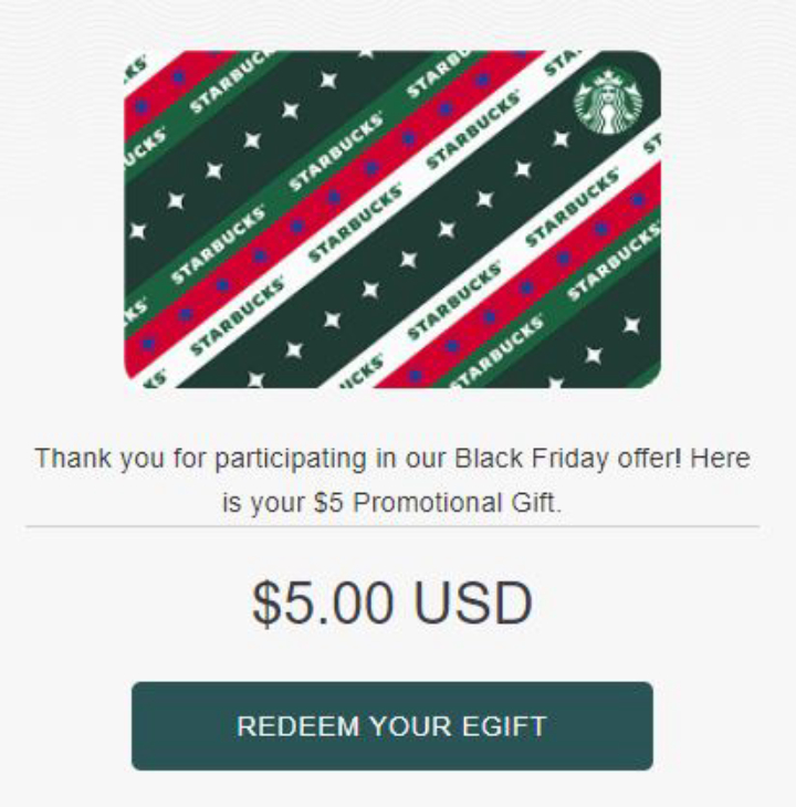 Starbucks eGift Card $25 + $5 Bonus