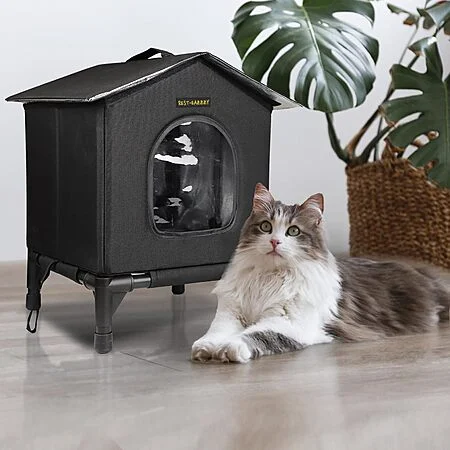 Rest-Eazzzy Waterproof Heated Cat House: Medium $24, Small | promo code ZCZPZW5L