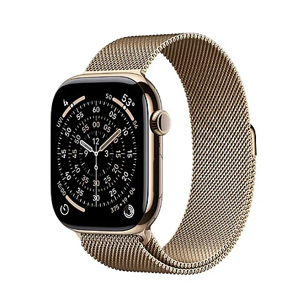 Apple Watch Series 11 [GPS + Cellular 46mm] Smartwatch with Gold Titanium Case with Gold Milanese Loop - S/M at Walmart $360