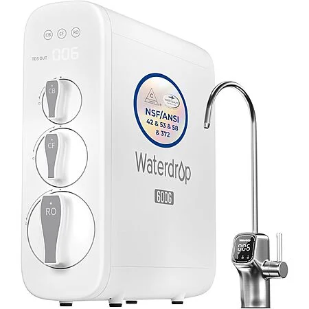 Waterdrop G3P600 Reverse Osmosis System, 8 Stage Tankless Reverse Osmosis Water Filter $399