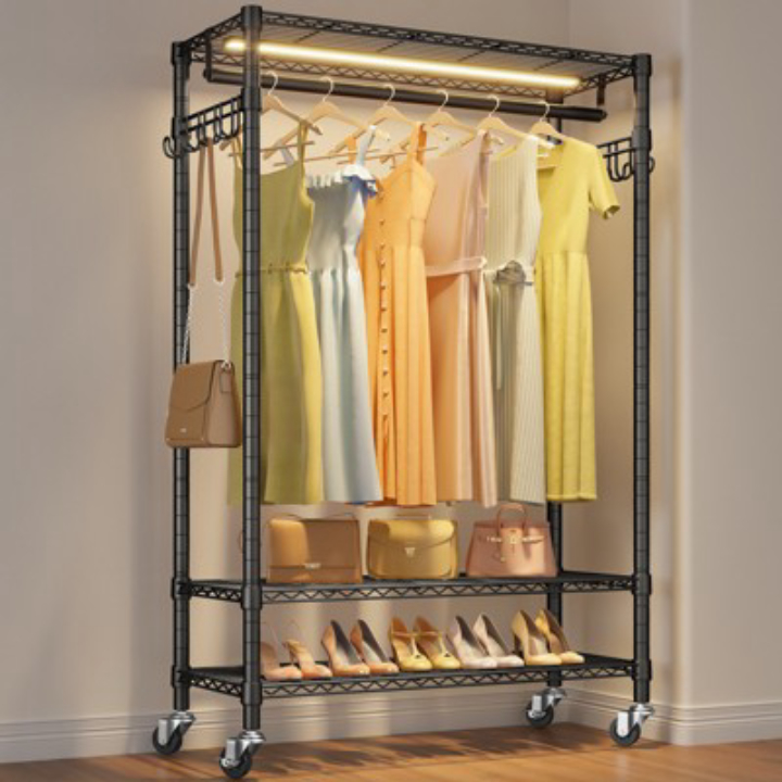 VIPEK R2 Mini 3‑Tier Heavy‑Duty Rolling Clothes Rack – Large Capacity Storage Solution