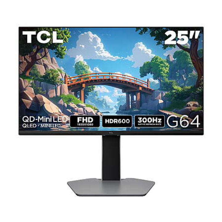 TCL 25" G64 Series FHD HDR QD-Mini LED Gaming Monitor 300Hz