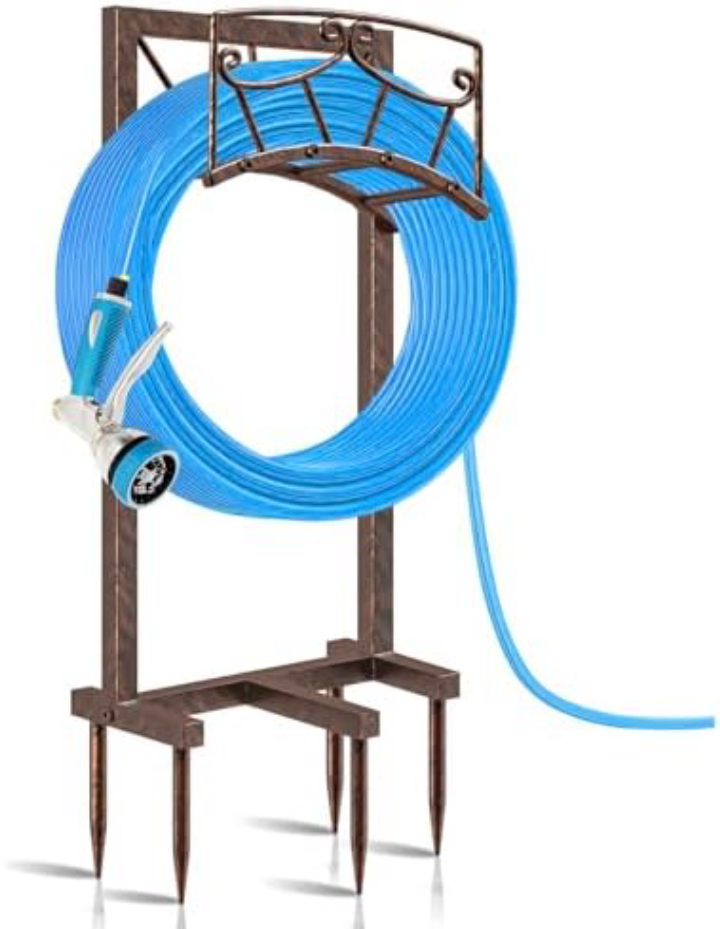 EONFAY Garden Hose Holder, Sturdy Metal Hose Stand, Hose Reel Storage Stake hold 150Ft Water Hoses