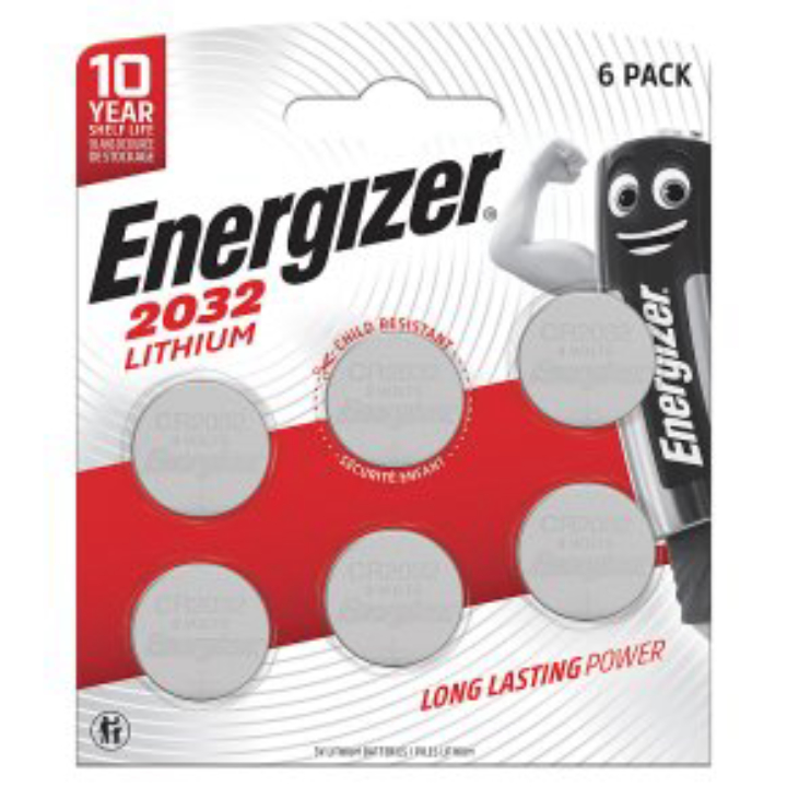 6‑Pack Energizer CR2032 3V Lithium Coin Batteries – Reliable Power for Everyday Devices 